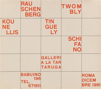 DESIGNER UNKNOWN. GALLERIA LA TARTARUGA. Two posters. 1961. 12x13 inches, 30x33 cm.